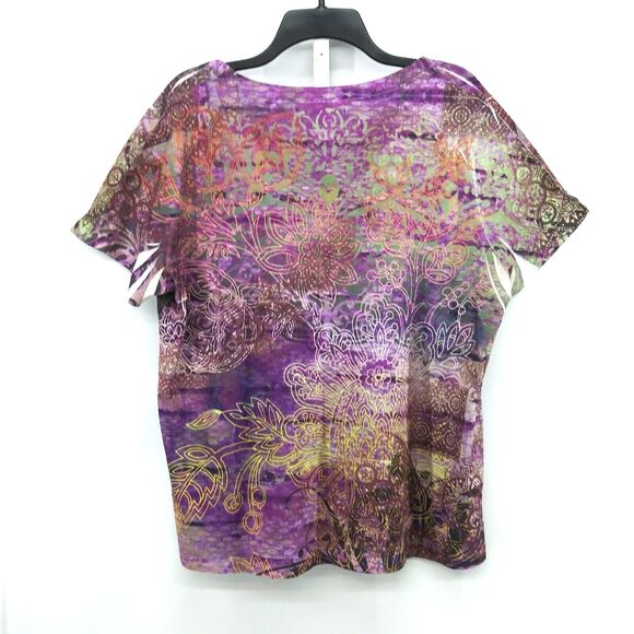 Appropriate Behavior Shirt Womens Size 2X Purple All Over Print Pullover Top - Picture 3 of 6